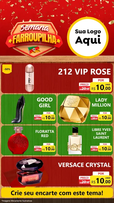 Modelo de TV para TV Vertical com o tema Semana Farroupilha para Perfumes