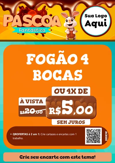 Modelo de Cartaz para Cartaz A4 Vertical com o tema Páscoa Fantástica para Móveis e Eletro