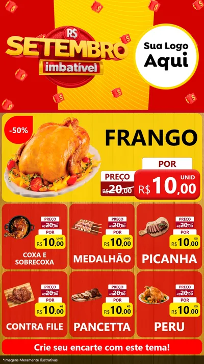 Modelo de Rede Social para Stories com o tema Setembro Imbatível para Assados