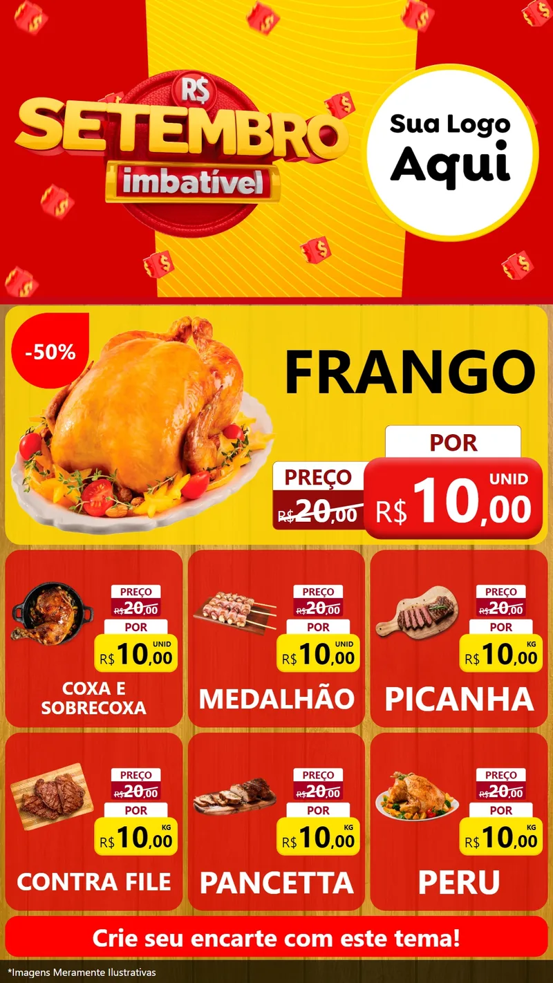 Modelo de Rede Social para Stories com o tema Setembro Imbatível para Assados