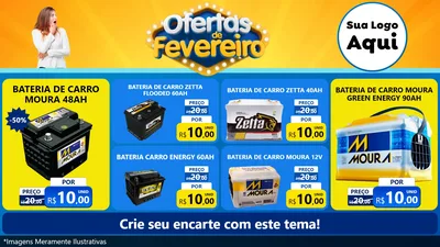 Modelo de TV para TV Horizontal com o tema Ofertas de Fevereiro para Baterias Elétricas