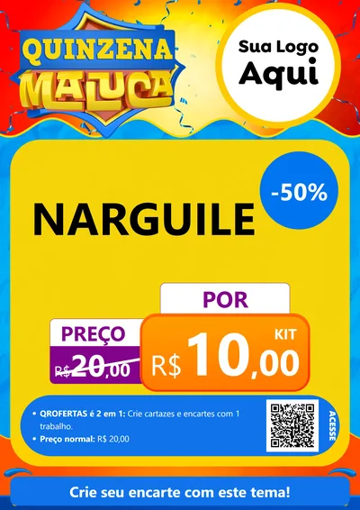 Modelo de Cartaz para Cartaz A4 Vertical com o tema Quinzena Maluca para Tabacaria