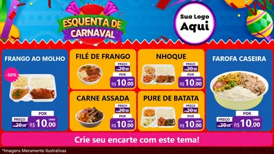 Modelo de TV para TV Horizontal com o tema Esquenta de Carnaval para Restaurante