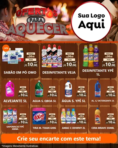 Modelo de Rede Social para Feed Instagram com o tema Ofertas Para Aquecer para Produtos de Limpeza