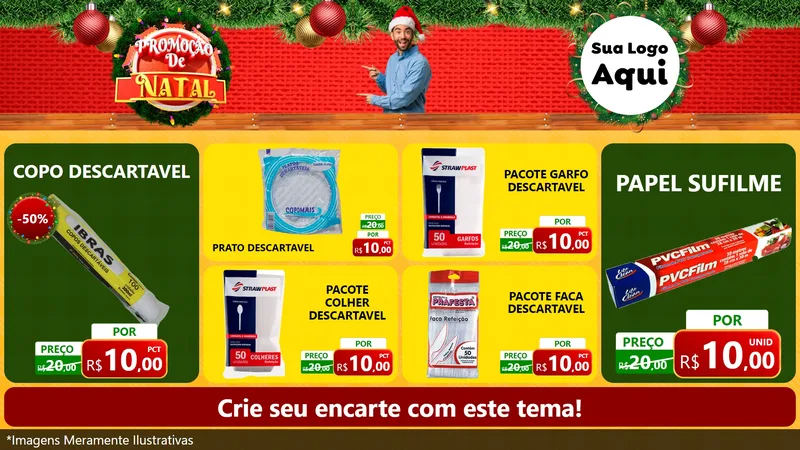 Modelo de TV para TV Horizontal com o tema Promoção de Natal para Embalagens