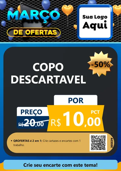 Modelo de Cartaz para Cartaz A4 Vertical com o tema Março de Ofertas para Embalagens