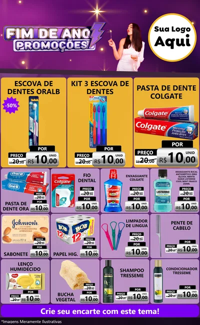 Modelo de Encarte para Encarte Grande com o tema Fim de Ano Promoções para Higiene Pessoal