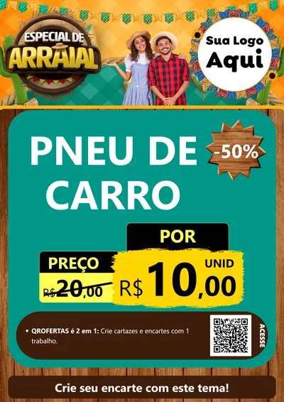 Modelo de Cartaz para Cartaz A4 Vertical com o tema Especial De Arraial para Auto peças
