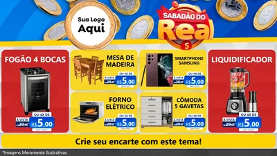 Modelo de TV para TV Horizontal com o tema Sabadão do Real para Móveis e Eletro