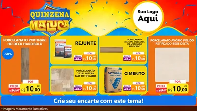 Modelo de TV para TV Horizontal com o tema Quinzena Maluca para Pisos e revestimentos