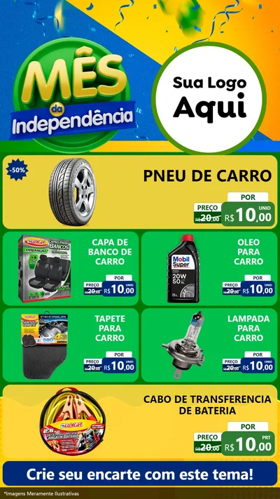 Modelo de TV para TV Vertical com o tema Mês da Independência para Auto peças