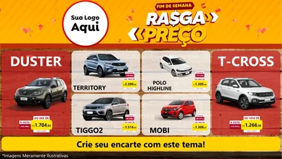 Modelo de TV para TV Horizontal com o tema Fim de Semana Rasga Preços para Concessionaria de Carros