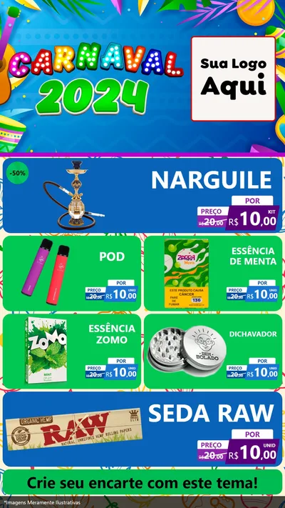 Modelo de TV para TV Vertical com o tema Carnaval 2027 para Tabacaria