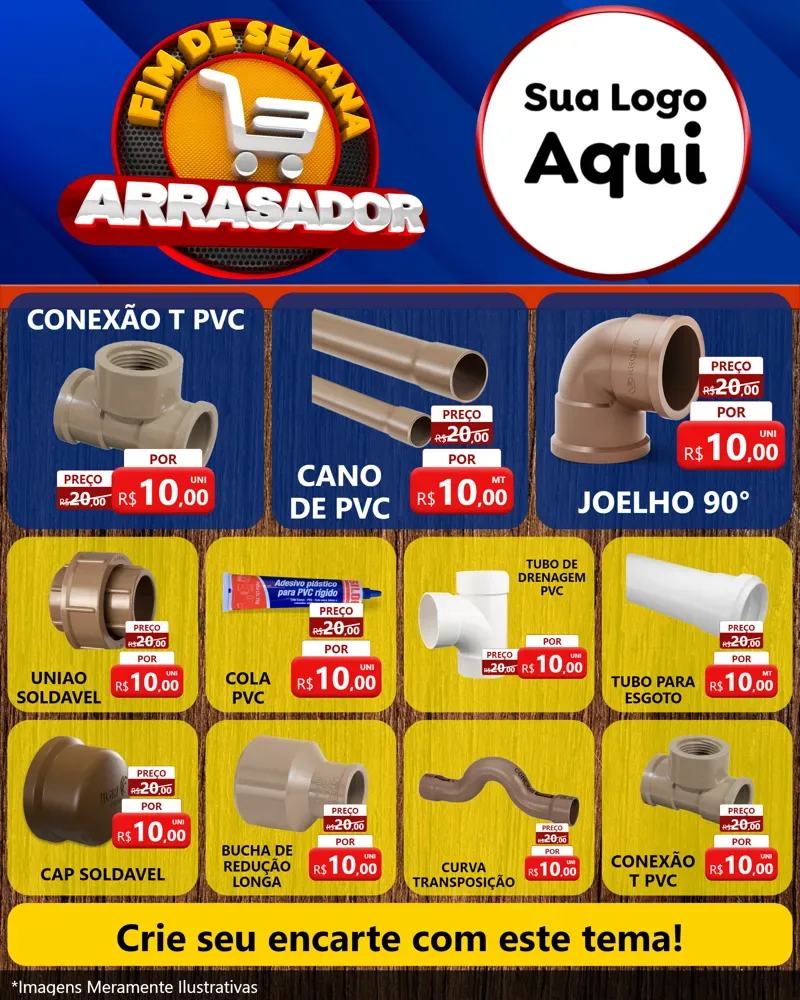 Modelo de Rede Social para Feed Instagram com o tema Fim De Semana Arrasador para Tubos e conexões