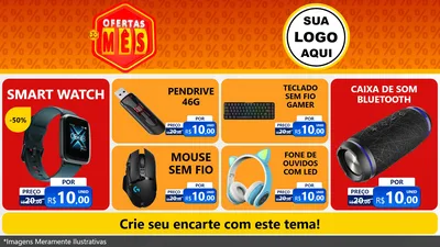 Modelo de TV para TV Horizontal com o tema Ofertas do Mês para Informática