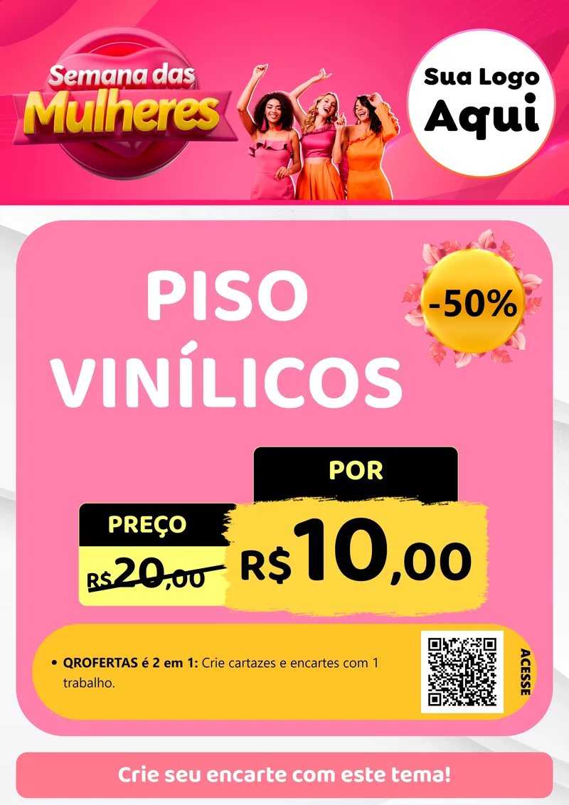 Modelo de Cartaz para Cartaz A4 Vertical com o tema Semana das Mulheres para Material para Construção