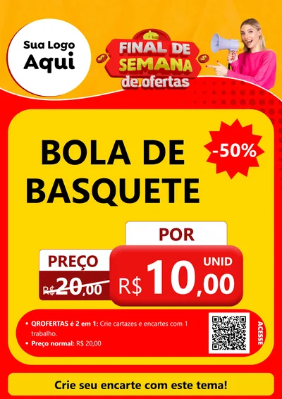 Modelo de Cartaz para Cartaz A4 Vertical com o tema Final de Semana de Ofertas para Artigos Esportivos