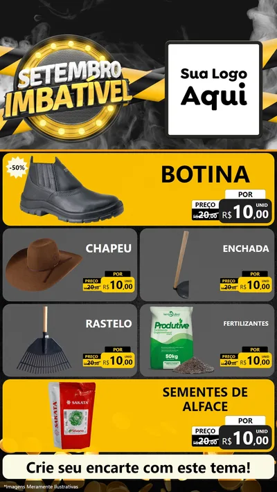 Modelo de TV para TV Vertical com o tema Setembro Imbatível para Agropecuária