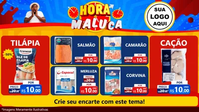 Modelo de TV para TV Horizontal com o tema Hora Maluca para Peixaria