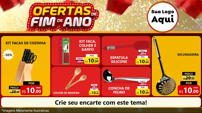 Modelo de TV para TV Horizontal com o tema Ofertas de Fim de Ano para Utilidades Domésticas