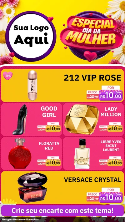 Modelo de TV para TV Vertical com o tema Especial Dia da Mulher para Perfumes
