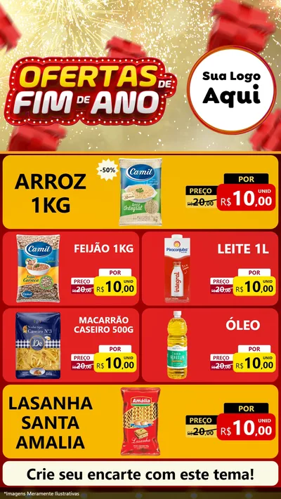 Modelo de TV para TV Vertical com o tema Ofertas de Fim de Ano para Supermercado