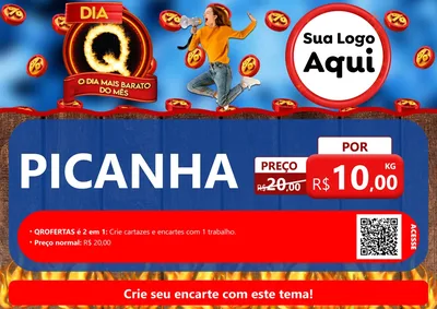 Modelo de Cartaz para Cartaz A4 Horizontal com o tema Dia Q - O Dia Mais Barato Do Mês para Açougue