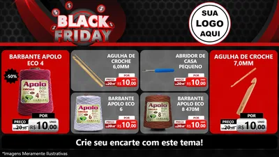 Modelo de TV para TV Horizontal com o tema Black Friday para Armarinho e Aviamentos