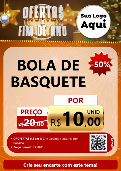 Modelo de Cartaz para Cartaz A4 Vertical com o tema Ofertas de Fim de Ano para Artigos Esportivos