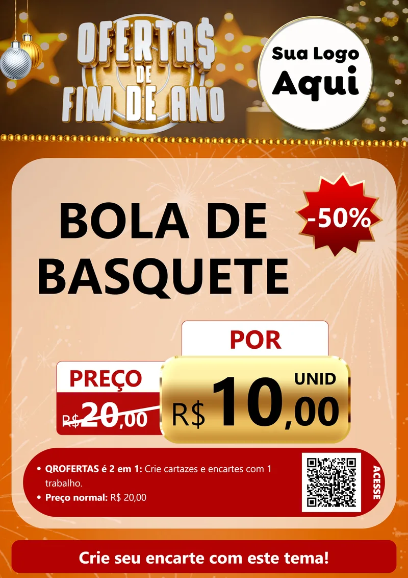 Modelo de Cartaz para Cartaz A4 Vertical com o tema Ofertas de Fim de Ano para Artigos Esportivos