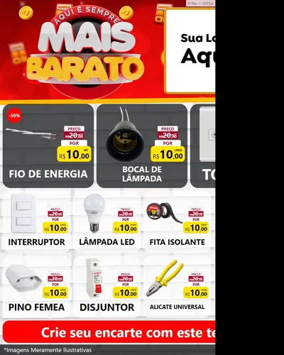 Modelo de Rede Social para Feed Instagram com o tema Mais Barato para Materiais Elétricos