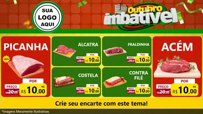 Modelo de TV para TV Horizontal com o tema Outubro Imbatível para Açougue