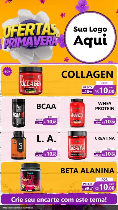 Modelo de TV para TV Vertical com o tema Ofertas Da Primavera para Suplementos alimentares
