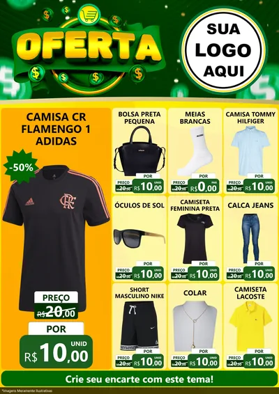 Modelo de Encarte para Encarte A4 Vertical com o tema Oferta para Roupas e acessórios