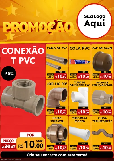 Modelo de Encarte para Encarte A4 Vertical com o tema Promoção para Tubos e conexões