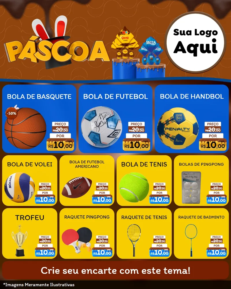Modelo de Rede Social para Feed Instagram com o tema Páscoa para Artigos Esportivos