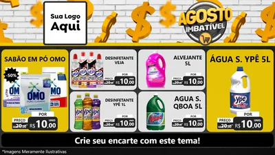 Modelo de TV para TV Horizontal com o tema Agosto imbatível para Produtos de Limpeza