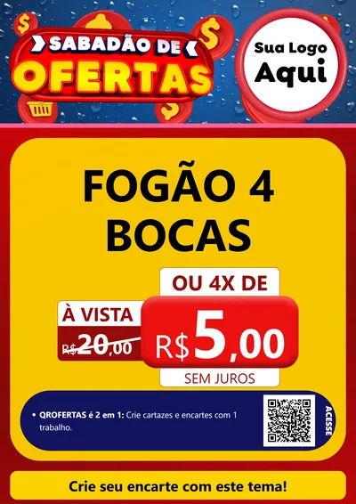 Modelo de Cartaz para Cartaz A4 Vertical com o tema Sabadão de Ofertas para Móveis e Eletro