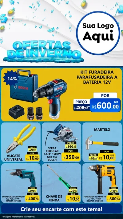 Modelo de Rede Social para Stories com o tema Ofertas de Inverno para Maquinas e Ferramentas