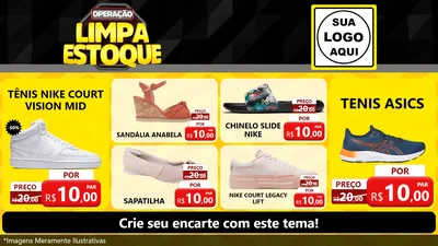 Modelo de TV para TV Horizontal com o tema Operação Limpa Estoque para Calçados
