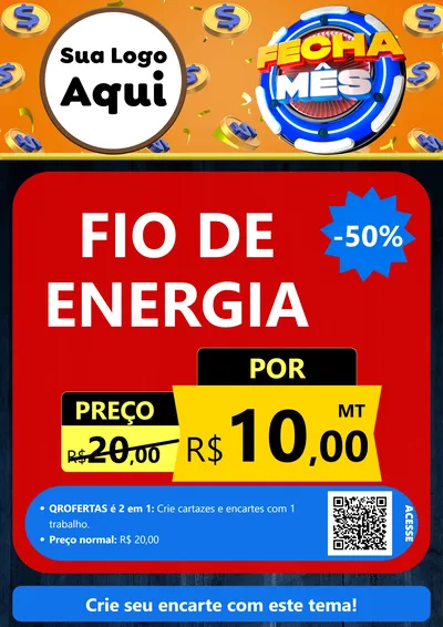 Modelo de Cartaz para Cartaz A4 Vertical com o tema Fecha Mês para Materiais Elétricos