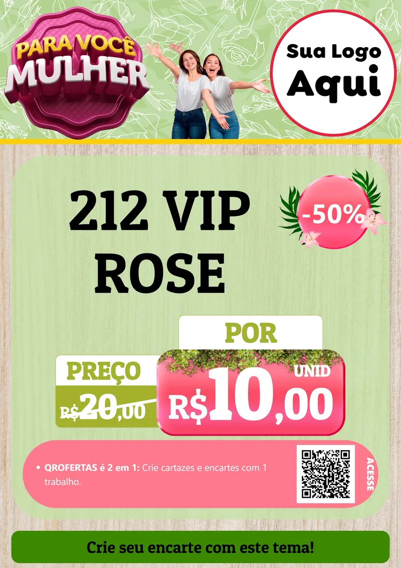 Modelo de Cartaz para Cartaz A4 Vertical com o tema Para Você Mulher para Perfumes
