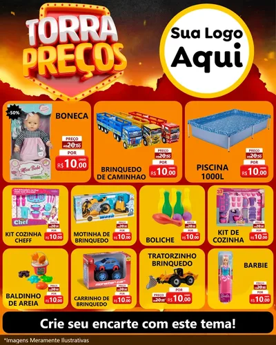 Modelo de Rede Social para Feed Instagram com o tema Torra Preços para Brinquedos