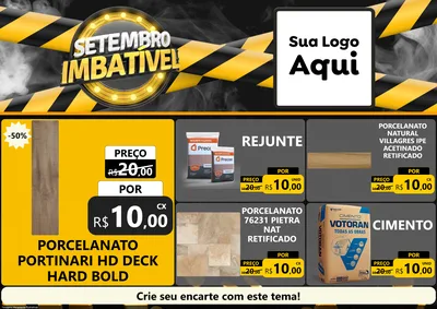 Modelo de Encarte para Encarte A4 Horizontal com o tema Setembro Imbatível para Pisos e revestimentos