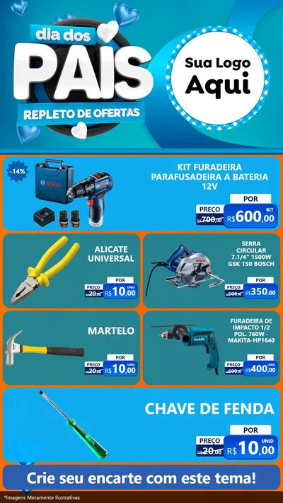 Modelo de TV para TV Vertical com o tema Dia Dos Pais Repleto de Ofertas para Maquinas e Ferramentas
