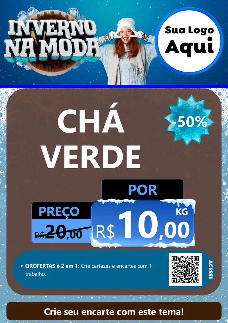 Modelo de Cartaz para Cartaz A4 Vertical com o tema Inverno na Moda para Produtos Naturais