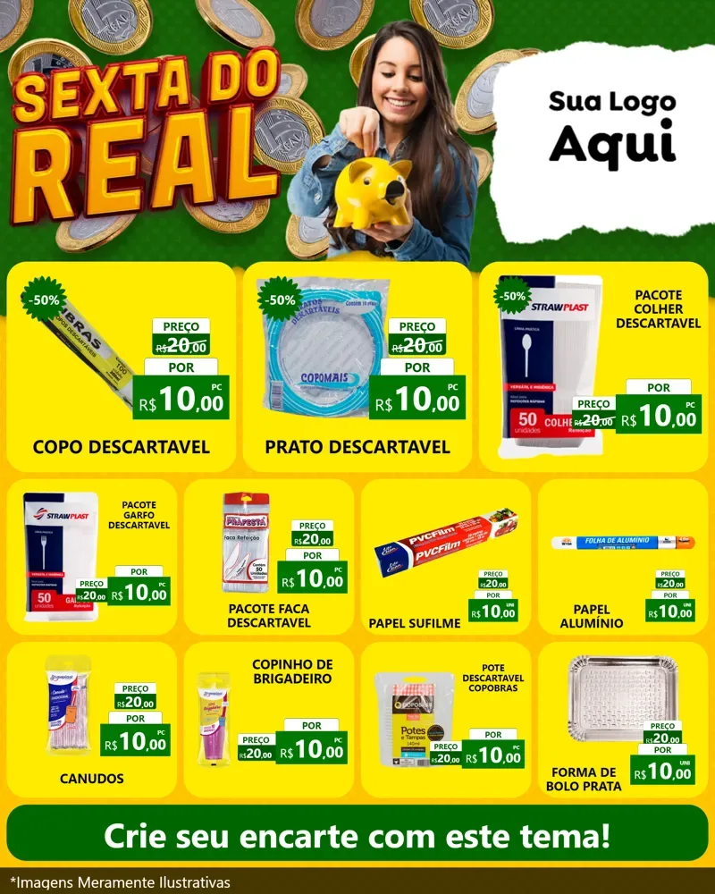 Modelo de Rede Social para Feed Instagram com o tema Sexta do Real para Embalagens