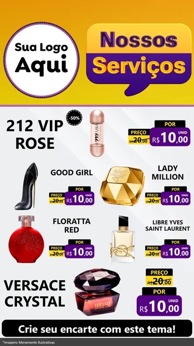 Modelo de TV para TV Vertical com o tema Nossos Serviços para Perfumes