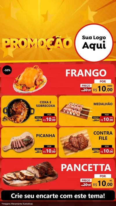Modelo de TV para TV Vertical com o tema Promoção para Assados