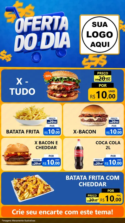 Modelo de TV para TV Vertical com o tema Oferta do Dia para Hamburgueria